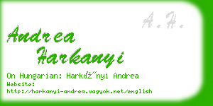 andrea harkanyi business card